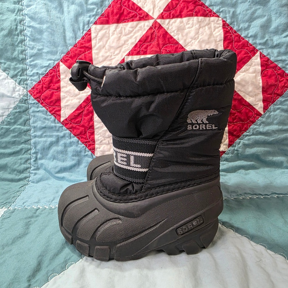 Sorel Kids Snow Commander Black‎ Winter Boots NV1799-011 Size 6